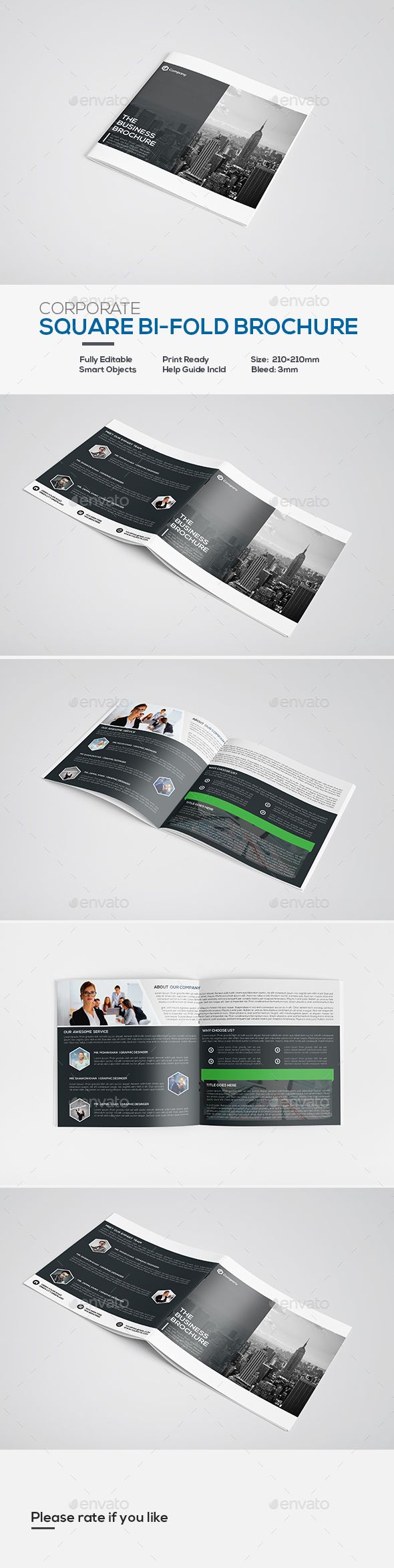 Square Corporate Bi-fold Brochure - Corporate Brochures