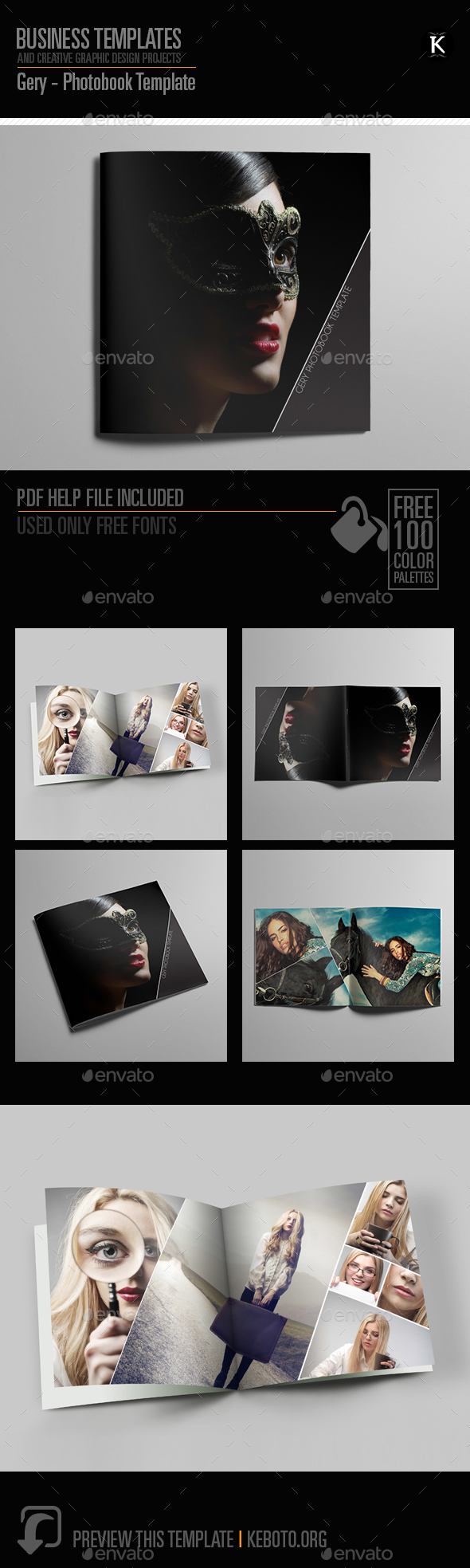 Gery - Photobook Template - Photo Albums Print Templates