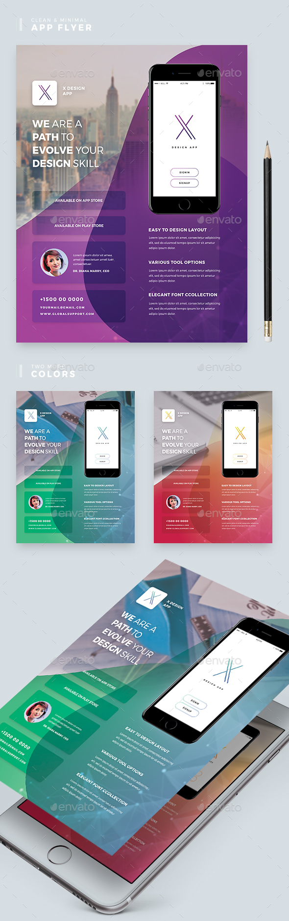 Mobile App Flyer Template - Corporate Flyers