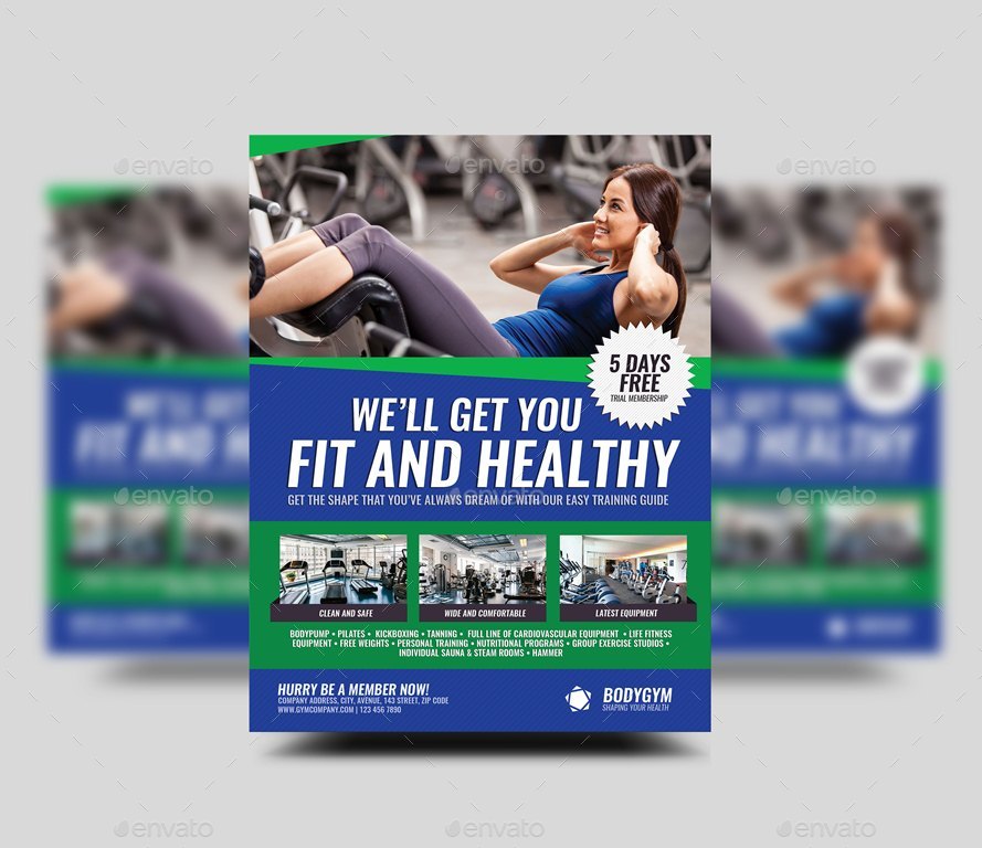 Gym Workout Services Flyer by Artchery | GraphicRiver