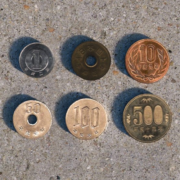 Japanese Yen Coins - 3Docean 19857339