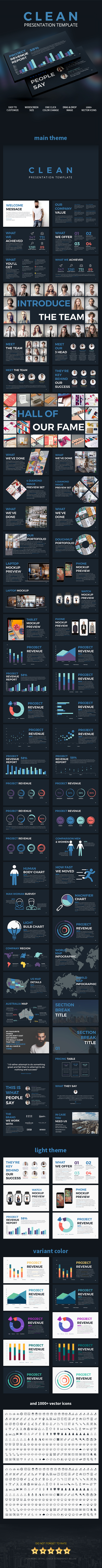 CLEAN - Simple Creative Unique Keynote Template - Abstract Keynote Templates