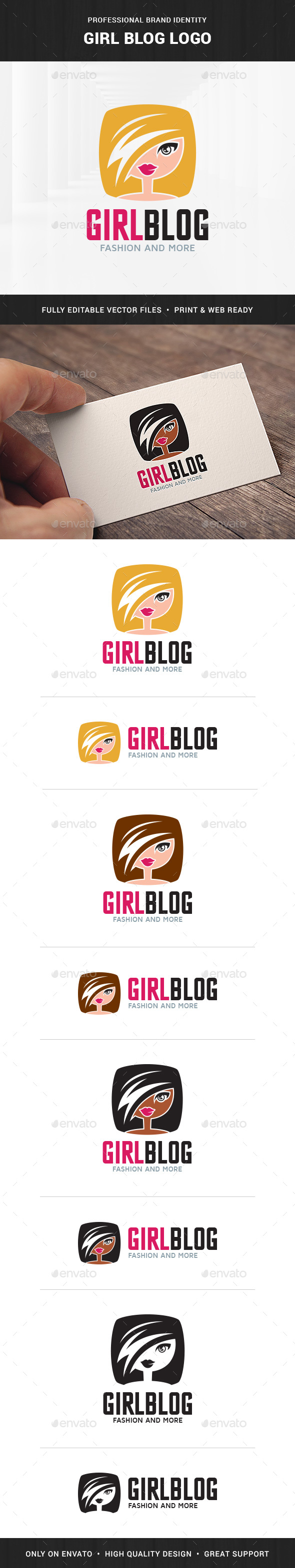Girl Blog Logo Template - Humans Logo Templates
