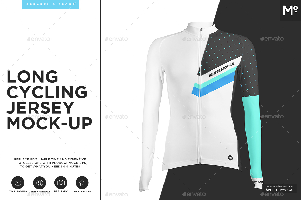 Long Cycling Jersey Mock-up by Mocca2Go | GraphicRiver