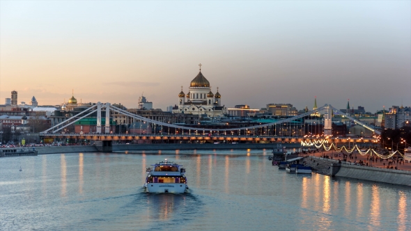 Evening Moscow Cityscape
