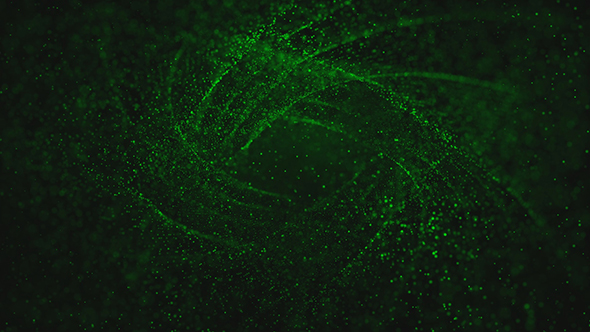 Green Shiny Particles Background