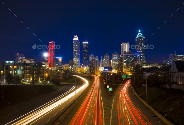 timelapse of traffic in downtown Atlanta Stock Photo by wollwerth | PhotoDune