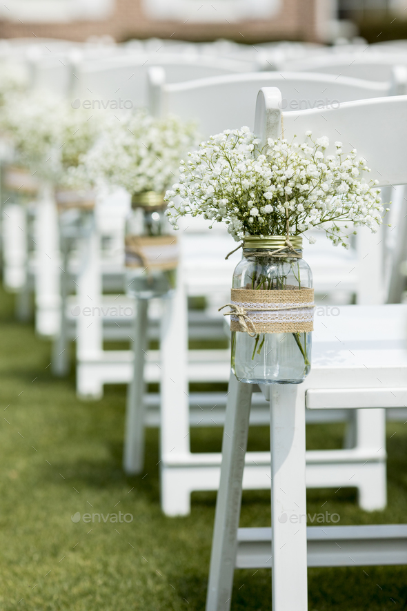 mason jar and flowers at wedding Stock Photo by wollwerth | PhotoDune