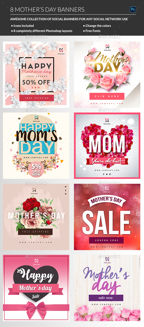 Mothers Day Banner - Banners & Ads Web Elements