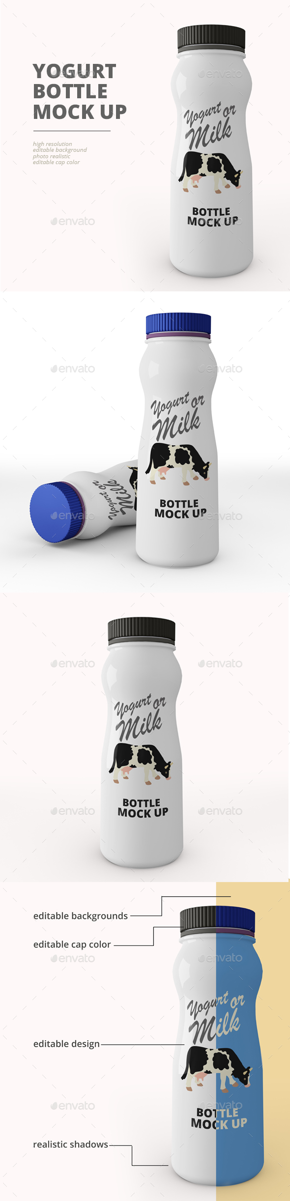 Yogurt Bottle Mockup - Food and Drink Packaging