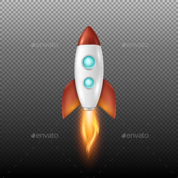 Background with Retro Space Rocket Ship - Travel Conceptual