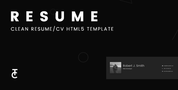 Clean ResumeCV HTML5 - ThemeForest 19860447