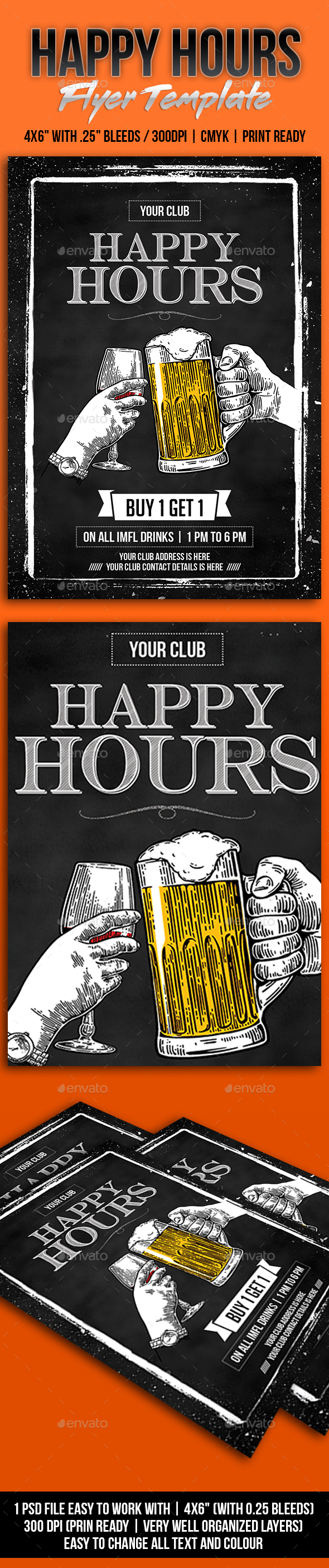 Happy Hour Flyer - Events Flyers