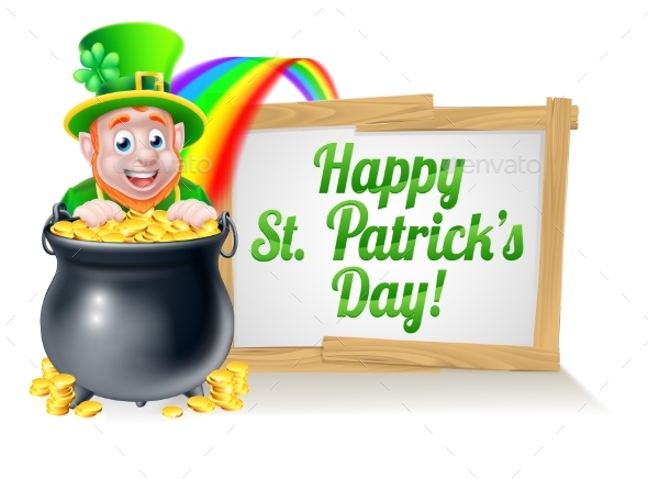 Happy St Patricks Day Leprechaun Sign - Miscellaneous Seasons/Holidays