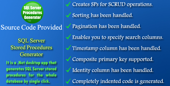 SQL Server Procedures Generator - Source Code