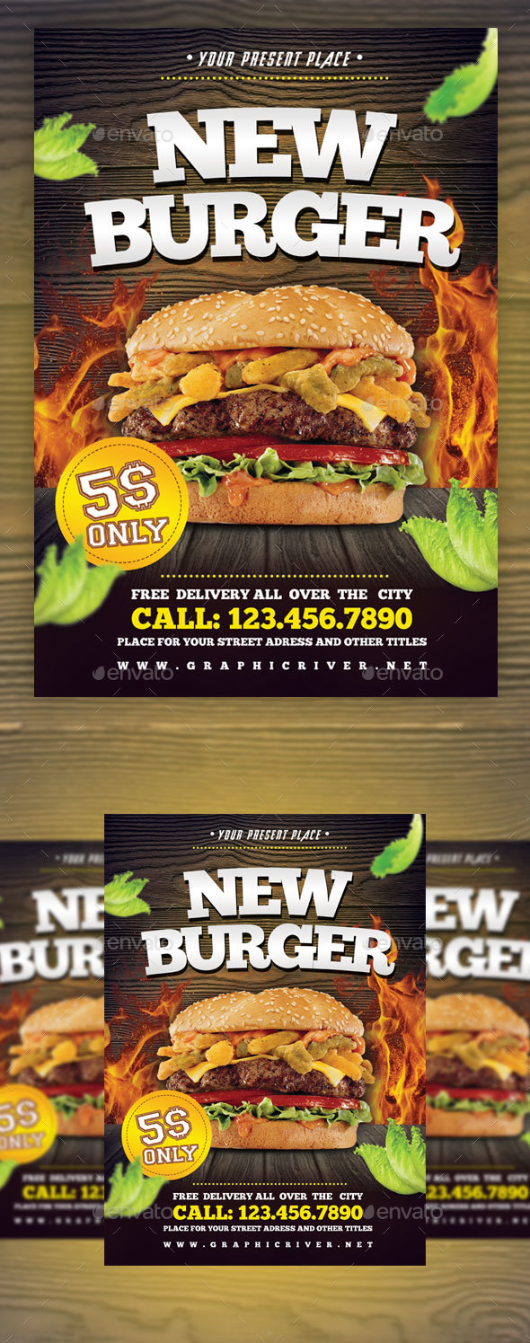 New Burger Flyer Template - Restaurant Flyers