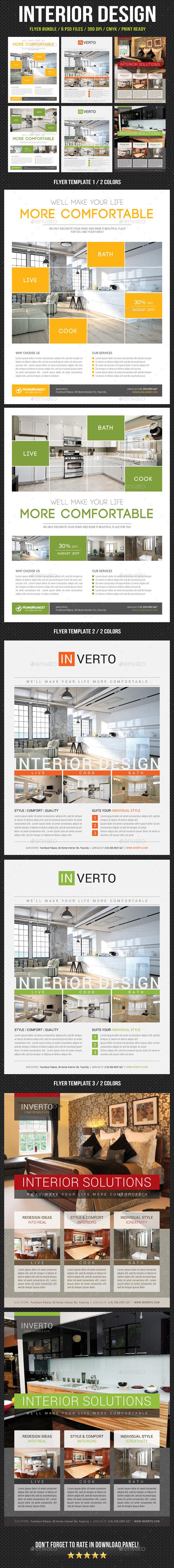 3 Interior Design Flyer Bundle - Commerce Flyers
