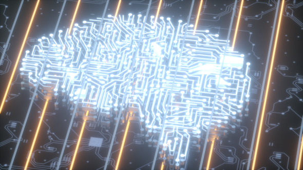 Artificial Digital Brain By Circuit Board Lines Representing Artificial Intelligence alt