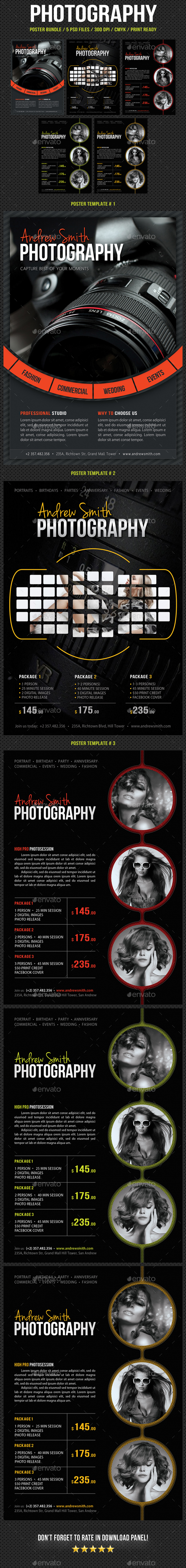 3 Photography Poster Bundle - Signage Print Templates