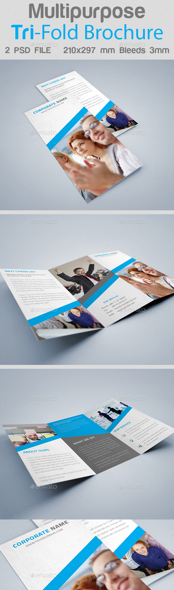Multipurpose Trifold Brochure - Brochures Print Templates