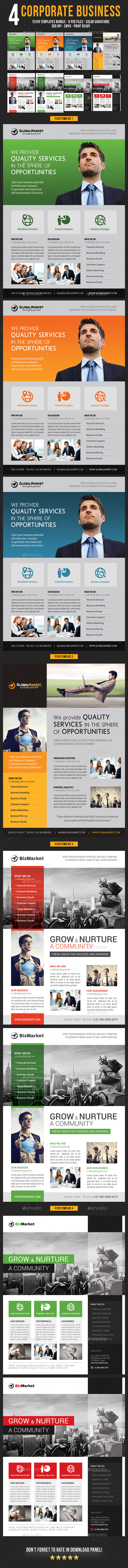 4 Corporate Business Flyer Templates Bundle V2 - Corporate Flyers