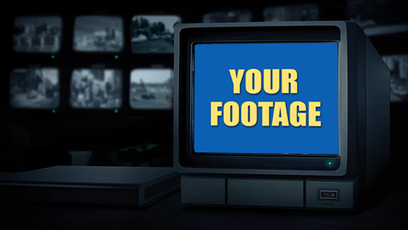 CCTV Empty Monitor Loop - Pre-Keyed Alpha Channel alt