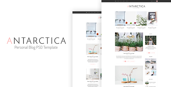 Antarctica - Personal Blog PSD Template - PSD Templates