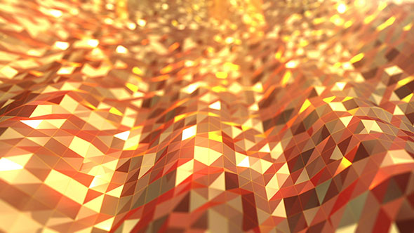 Gold Poly Waves Background