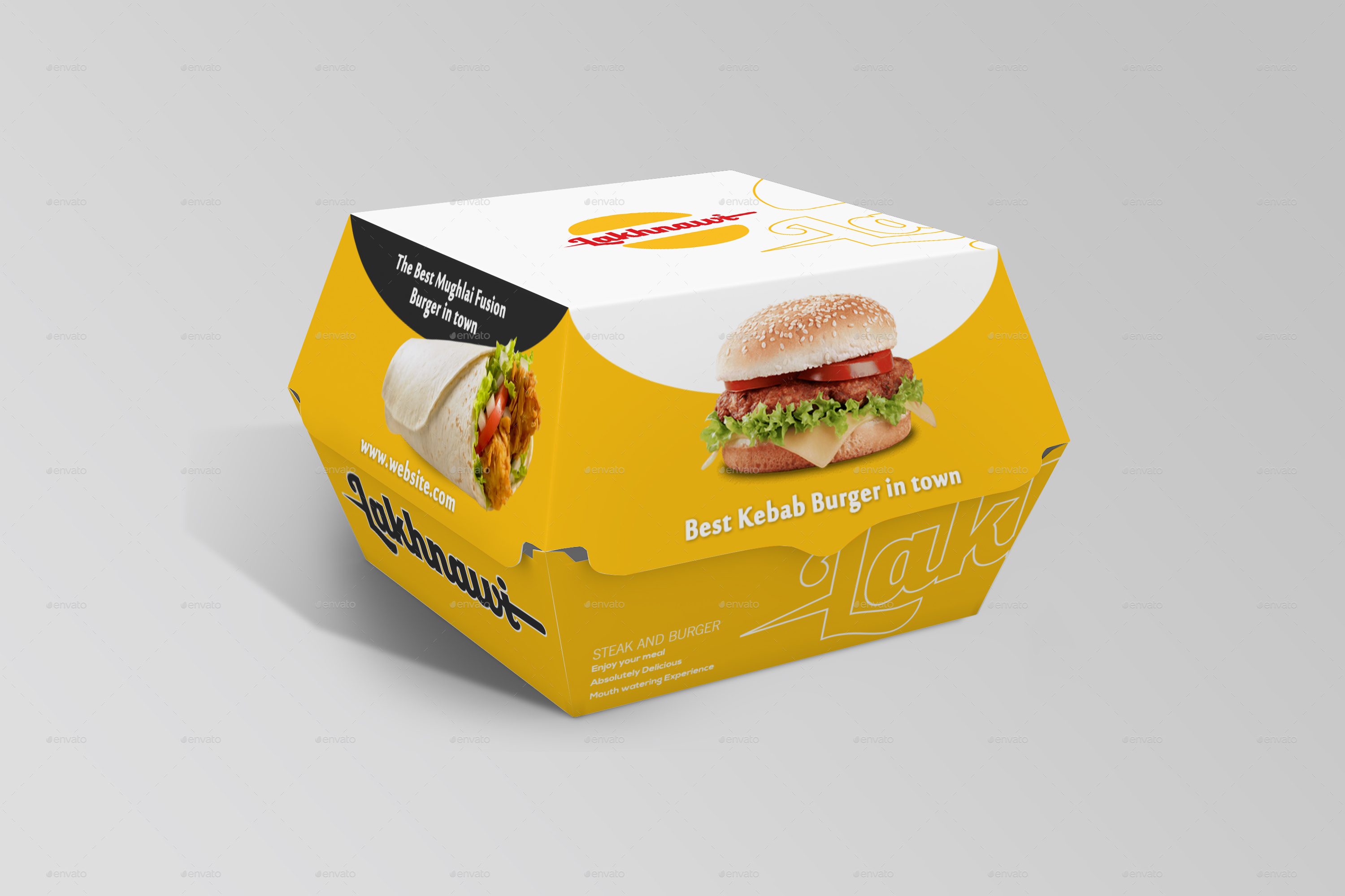 Burger Box Mockup - Free Download Mockup