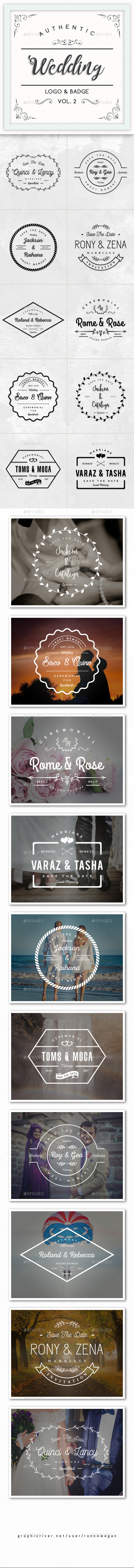 Authentic Wedding Logo & Badge Vol. 2 - Badges & Stickers Web Elements