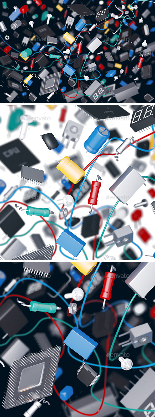 Electronic Components - 3D Backgrounds