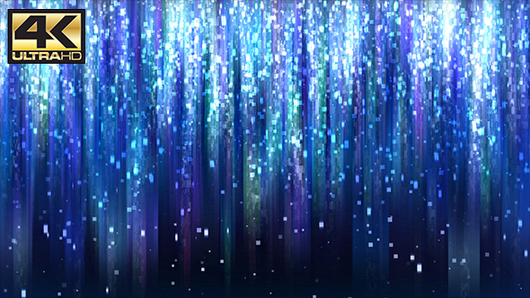 Abstract Dark Blue Particles Glitter Rain Background 4K