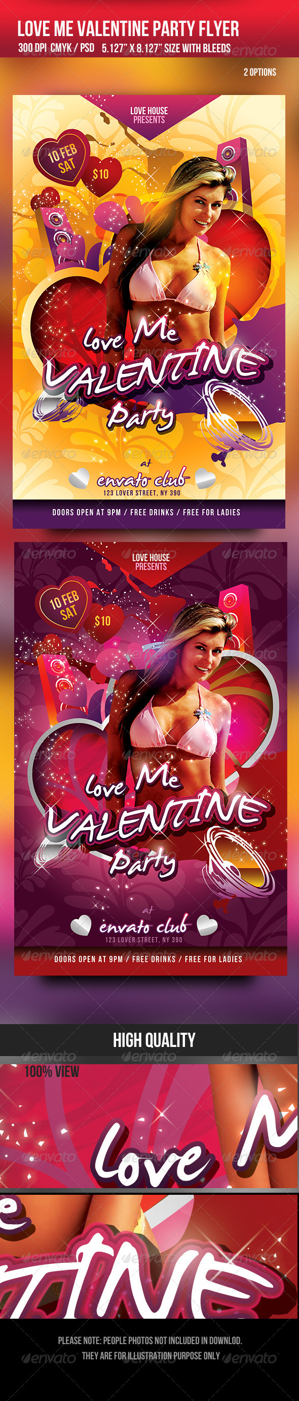 Love me Valentine Day Party Flyer