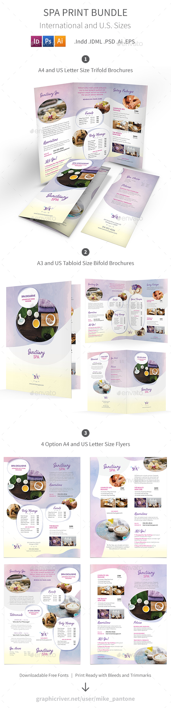 Spa Print Bundle 7 - Informational Brochures