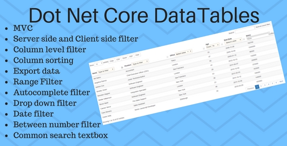 DotNet Core DataTables Grid - CodeCanyon Item for Sale