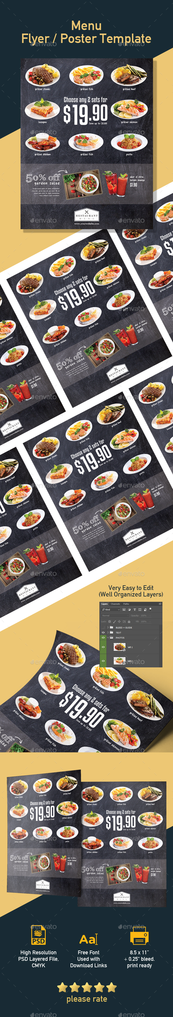 Restaurant Template for Promotion Poster / Flyer - Restaurant Flyers