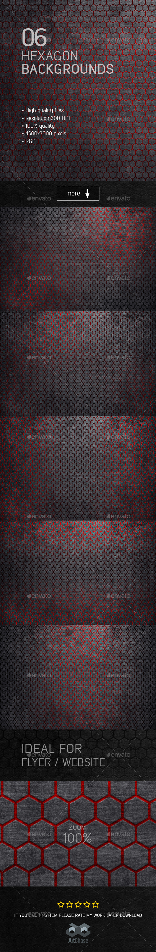 6 Hexagon Backgrounds - Backgrounds Graphics