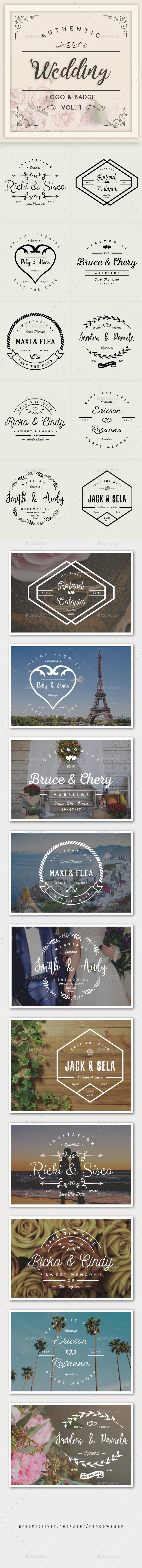 Authentic Wedding Logo & Badge - Badges & Stickers Web Elements