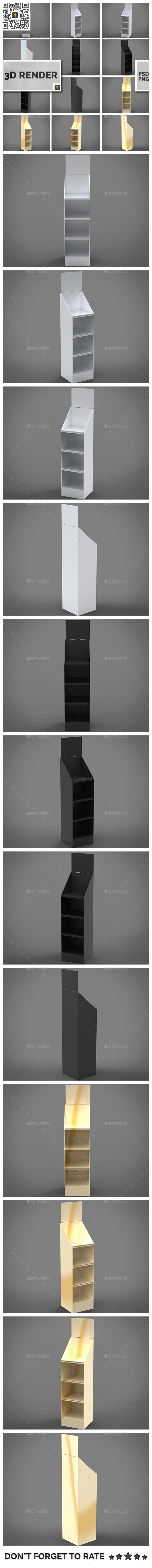Promotional Store Shelf Stand 3D Render - Objects 3D Renders