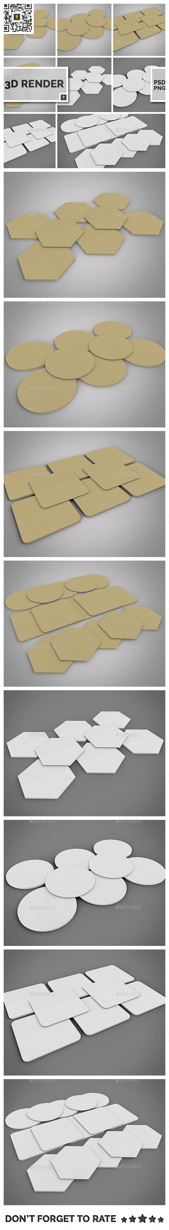 Paper Coaster 3D Render - Miscellaneous 3D Renders