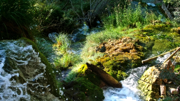 Picturesque Waterfalls Scenery in Plitvice Lakes National Park