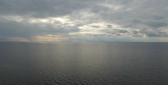 Sun Reflection in the Water Surface.