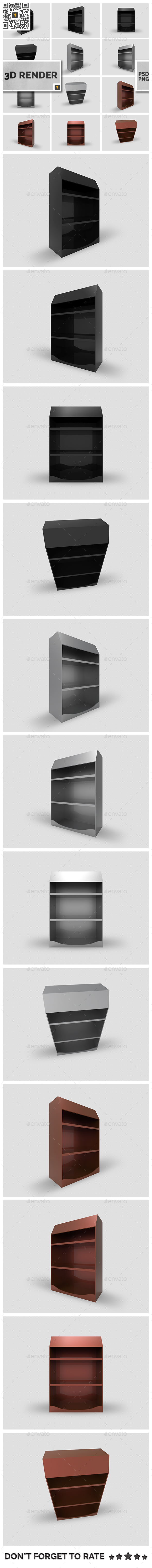 Promotional Shelf Display 3D Render - Objects 3D Renders
