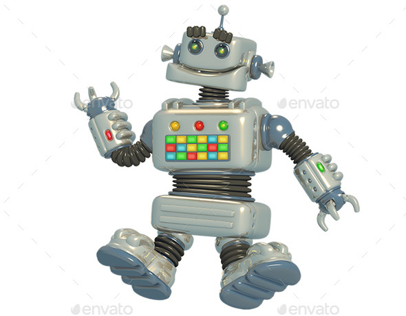 Cartoon Robot 3D Illustration - Characters 3D Renders