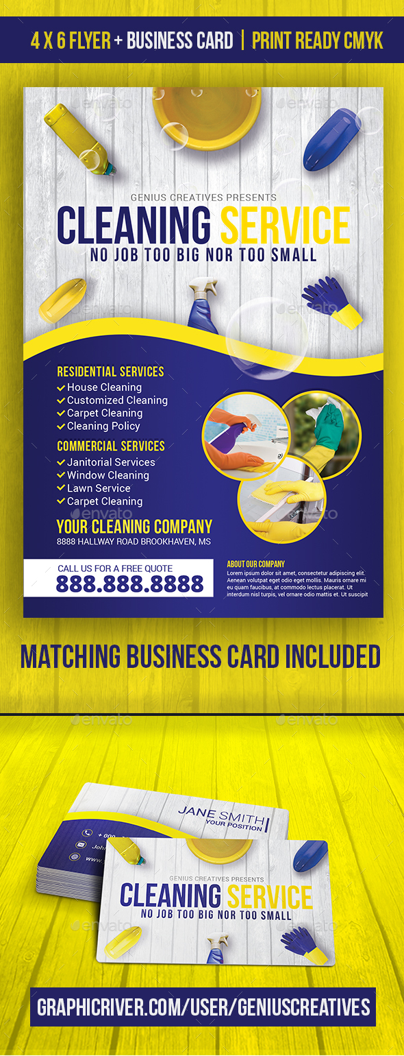 Cleaning Service / Cleaning Business Flyer With Cleaning Flyers Templates Free