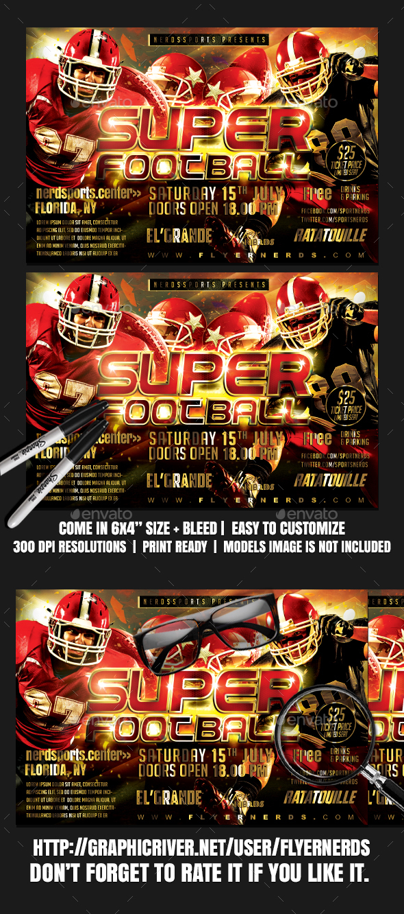 nfl flyer graphics designs templates from graphicriver super sunday flyer