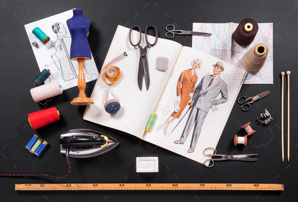 Selection of tools for a tailor or seamstress Stock Photo by Photology75