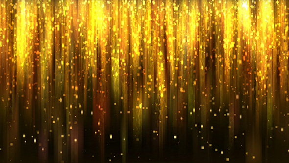Abstract Gold Square Particles Glitter Rain Background