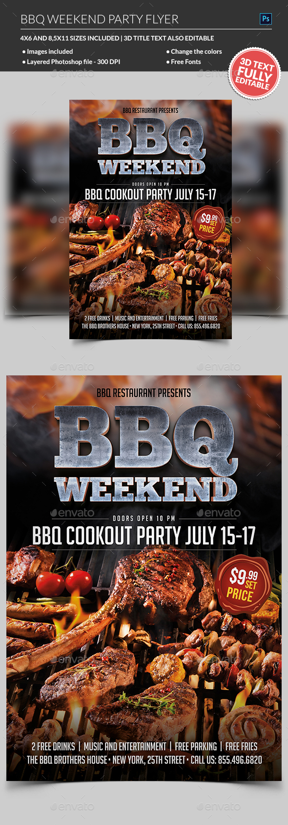 BBQ Flyer - Clubs & Parties Events