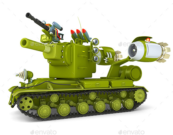 Cartoon Ultra Tank 3D Illustration - Technology 3D Renders